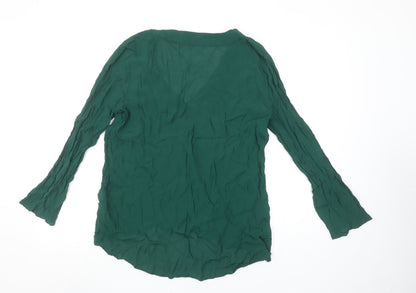 Womens UK Size L Zara Green Tunic Blouse