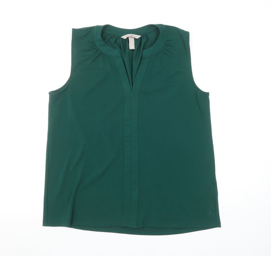 Womens UK Size S H&M Green Basic Blouse