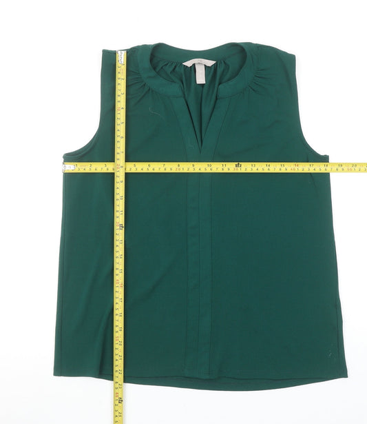 Womens UK Size S H&M Green Basic Blouse