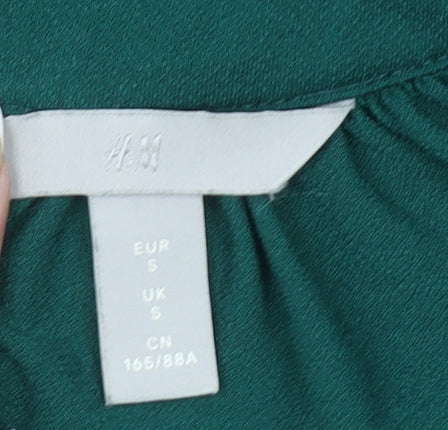 Womens UK Size S H&M Green Basic Blouse