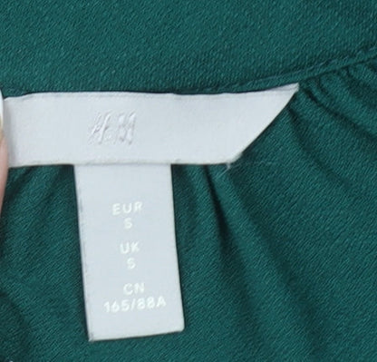 Womens UK Size S H&M Green Basic Blouse