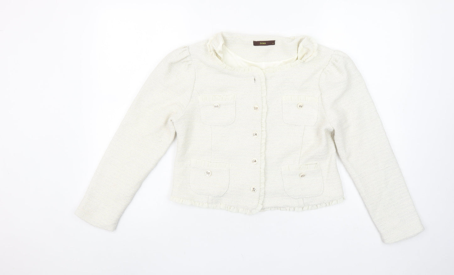 Womens UK Size S Soma London Regular Ivory Blazer