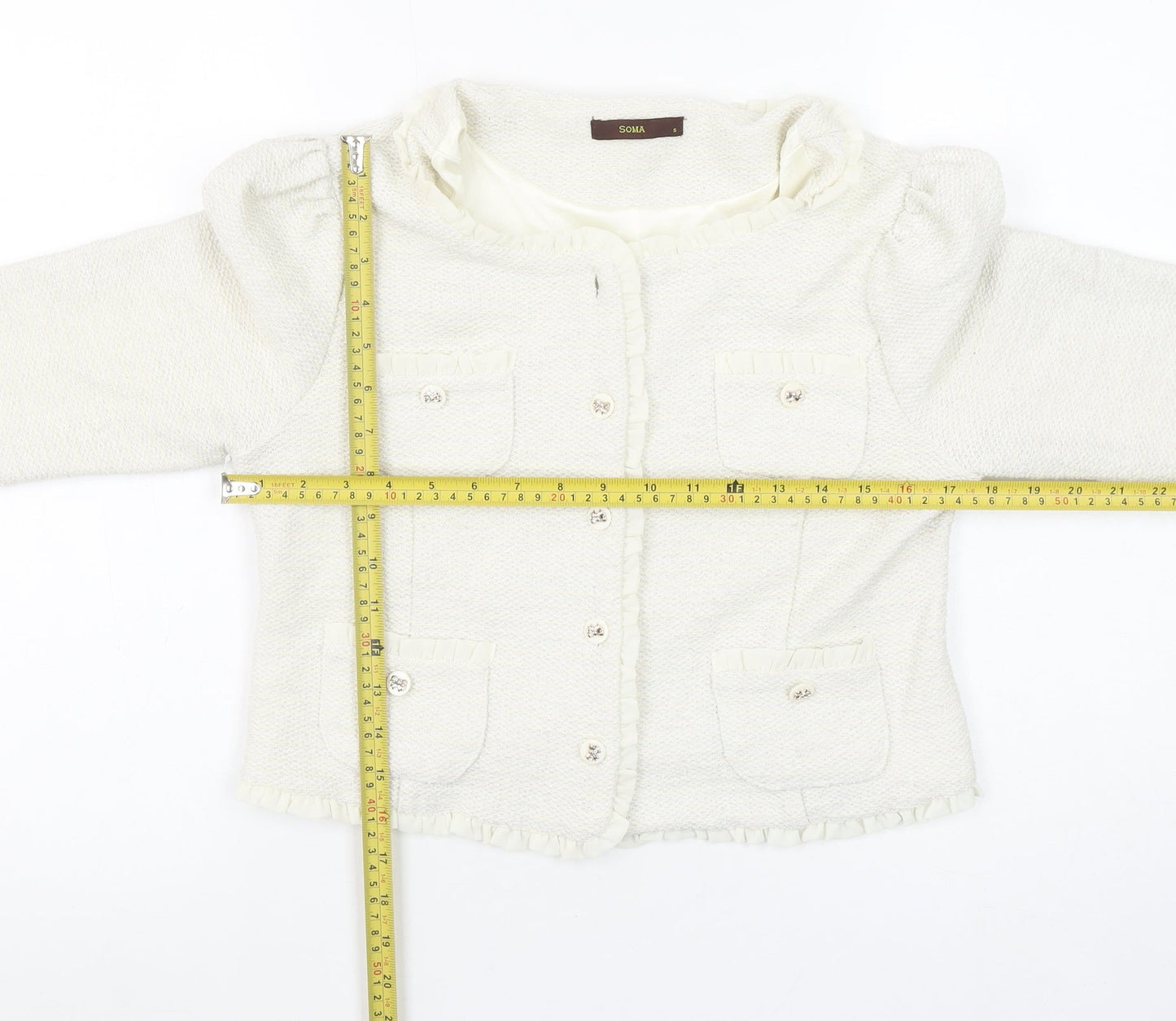 Womens UK Size S Soma London Regular Ivory Blazer