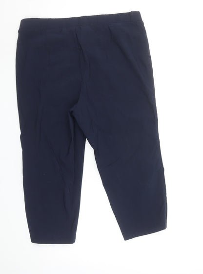 Womens UK Size L Punt Roma Regular Fit Cropped Blue Trousers
