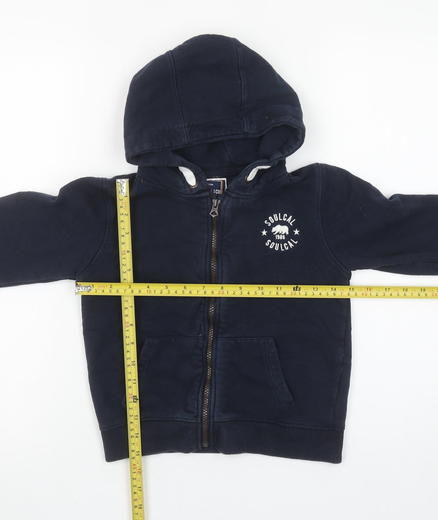 Boys UK Size 7-8 Years SoulCal & Co Blue Full Zip Hoodie