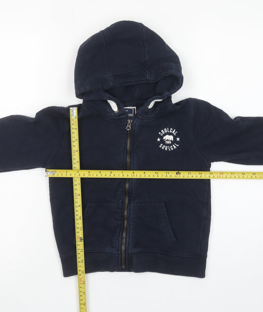 Boys UK Size 7-8 Years SoulCal & Co Blue Full Zip Hoodie
