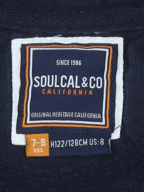 Boys UK Size 7-8 Years SoulCal & Co Blue Full Zip Hoodie