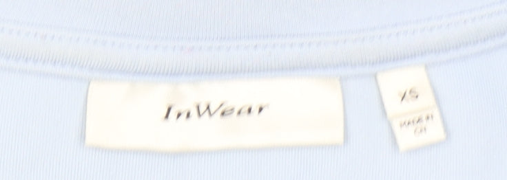Womens UK Size XS InWear Blue Basic T-Shirt