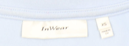 Womens UK Size XS InWear Blue Basic T-Shirt