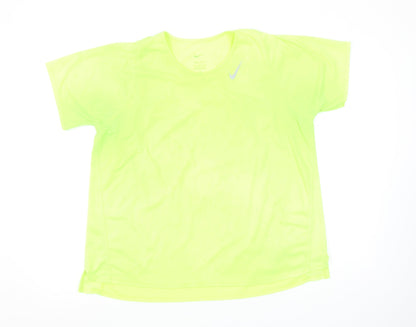 Nike Women's Yellow Dri-FIT Short Sleeve Athletic T-Shirt XL