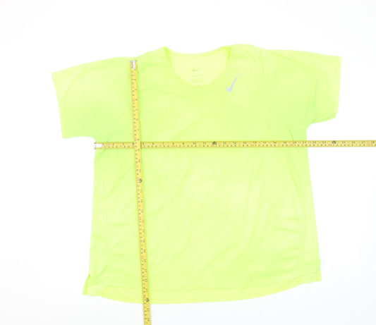 Nike Women's Yellow Dri-FIT Short Sleeve Athletic T-Shirt XL