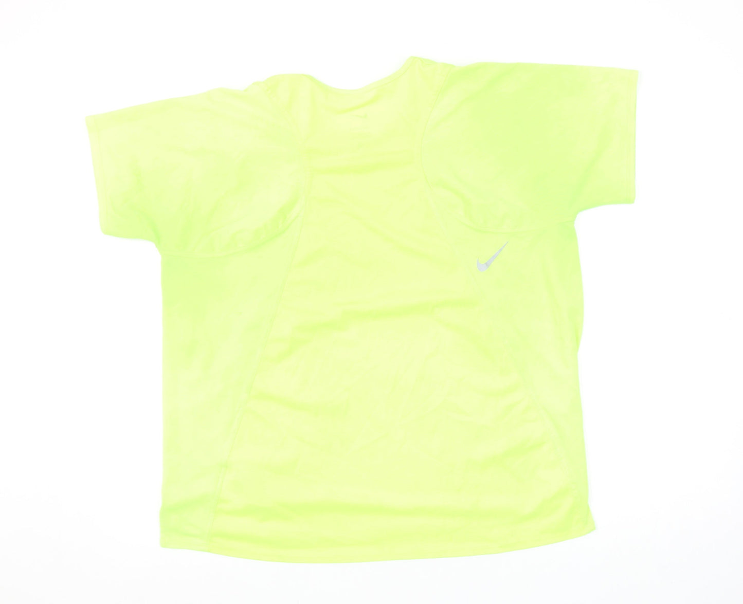Nike Women's Yellow Dri-FIT Short Sleeve Athletic T-Shirt XL