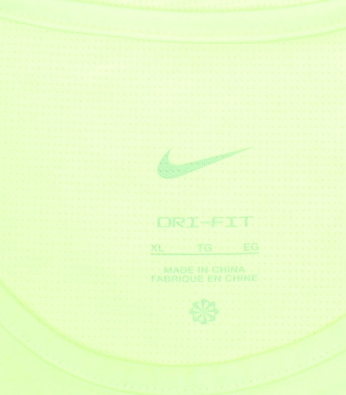 Nike Women's Yellow Dri-FIT Short Sleeve Athletic T-Shirt XL