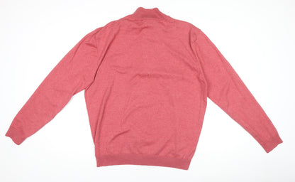 Womens UK Size 2XL Paul Costelloe Red Henley Jumper
