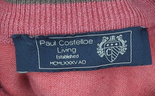 Womens UK Size 2XL Paul Costelloe Red Henley Jumper
