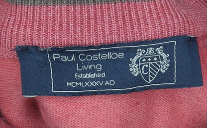 Womens UK Size 2XL Paul Costelloe Red Henley Jumper