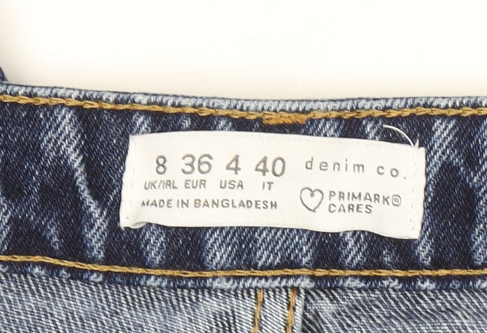 Primark Women Blue High Rise Straight Denim Jeans Size 8