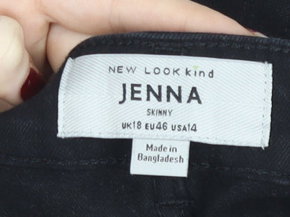 New Look Kind Jenna Black Skinny Jeans UK 18 Women's Stretch Denim