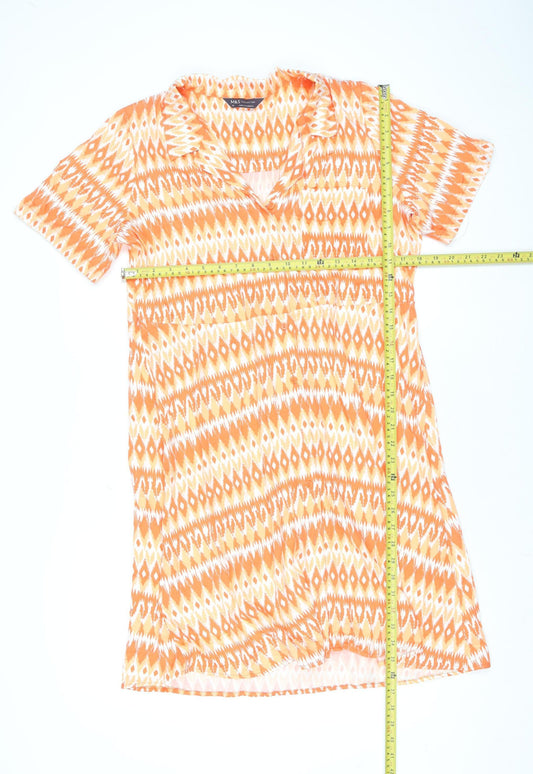 Marks and Spencer Women Orange Geometric Shift Dress Size 14