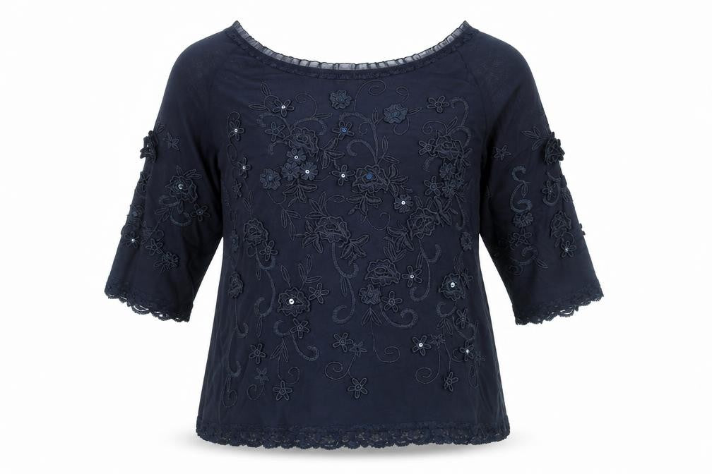 Womens UK Size L Jacques Vert Blue Tunic Blouse
