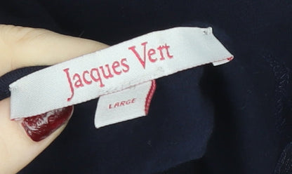 Jacques Vert Women's Navy Blue Embroidered Lace Tunic Blouse Size L