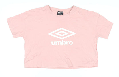 Womens UK Size M Umbro Pink Cropped T-Shirt