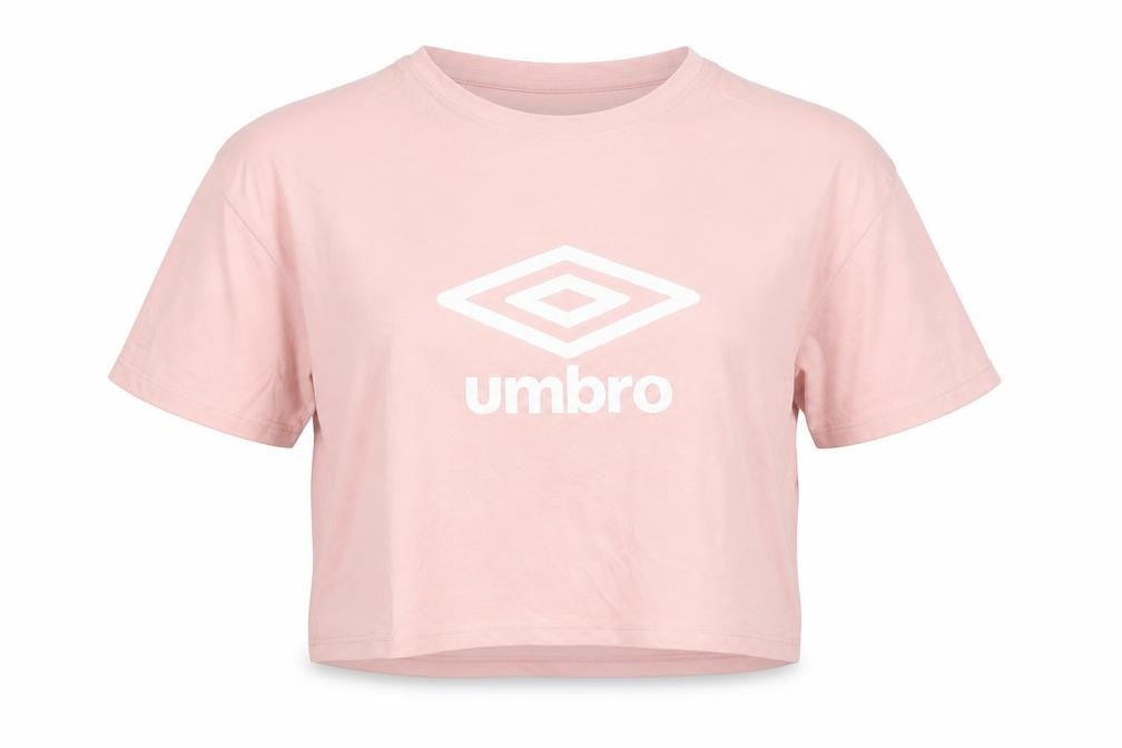 Womens UK Size M Umbro Pink Cropped T-Shirt