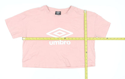 Womens UK Size M Umbro Pink Cropped T-Shirt