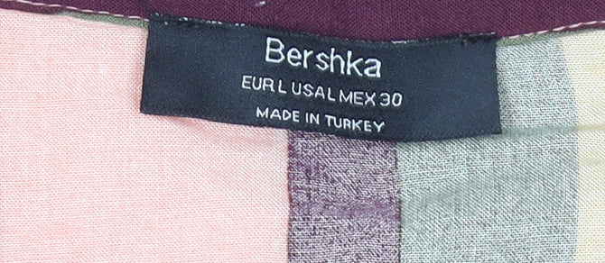 Womens UK Size L Bershka Multicoloured Cropped Blouse