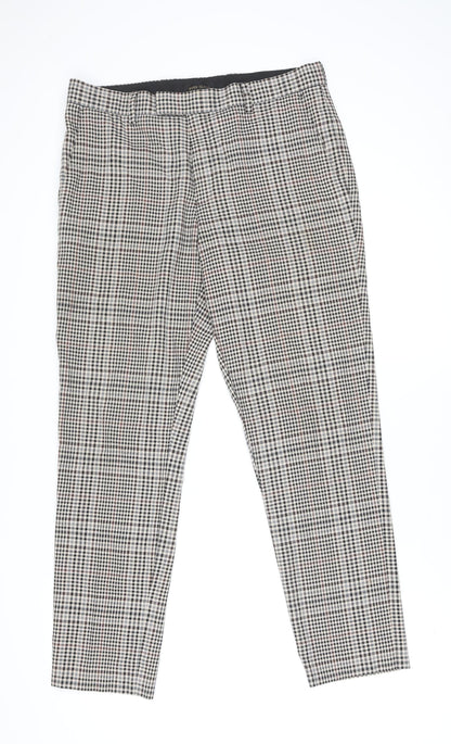 River Island Men's Multicoloured Check Slim Chino Trousers 32W 34L