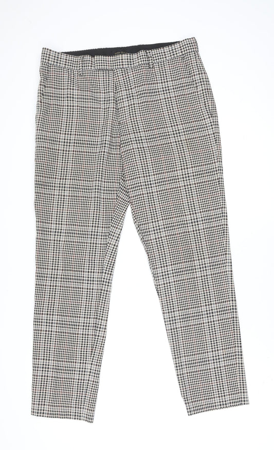 River Island Men's Multicoloured Check Slim Chino Trousers 32W 34L
