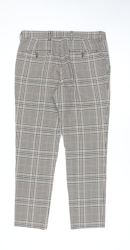 River Island Men's Multicoloured Check Slim Chino Trousers 32W 34L