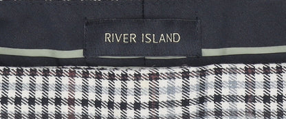 River Island Men's Multicoloured Check Slim Chino Trousers 32W 34L