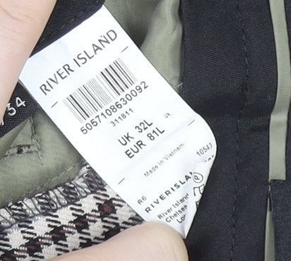 River Island Men's Multicoloured Check Slim Chino Trousers 32W 34L