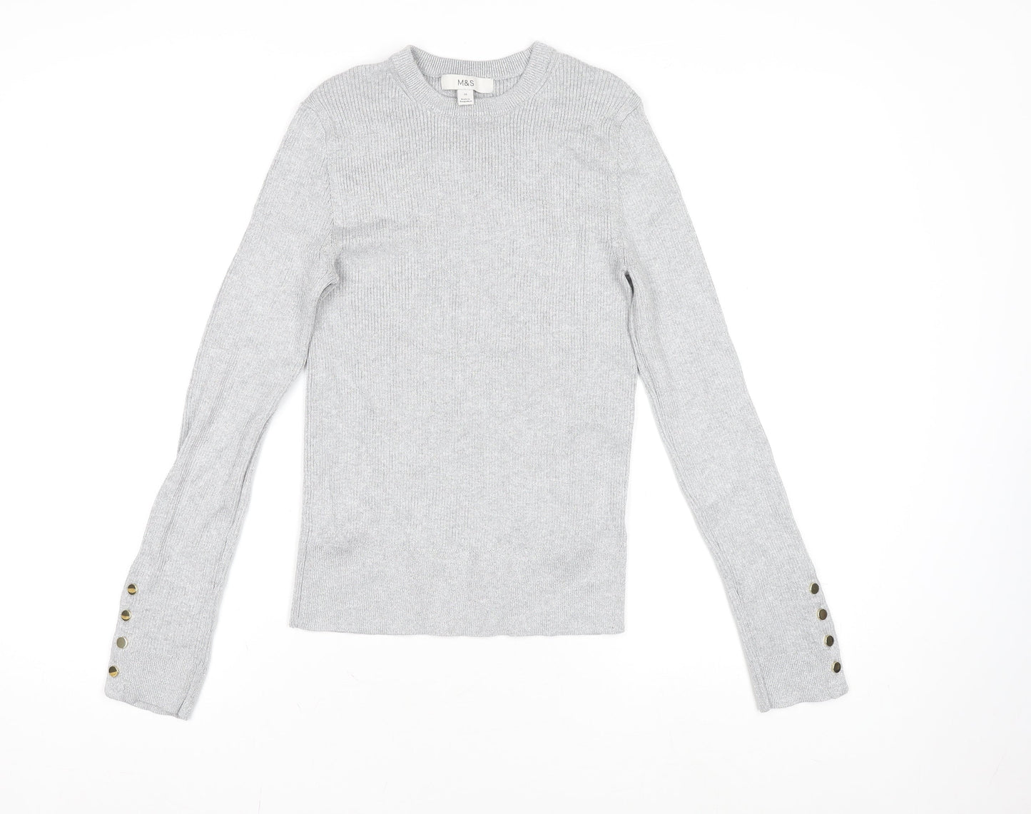 Womens UK Size 10 Marks and Spencer Silver Basic Blouse