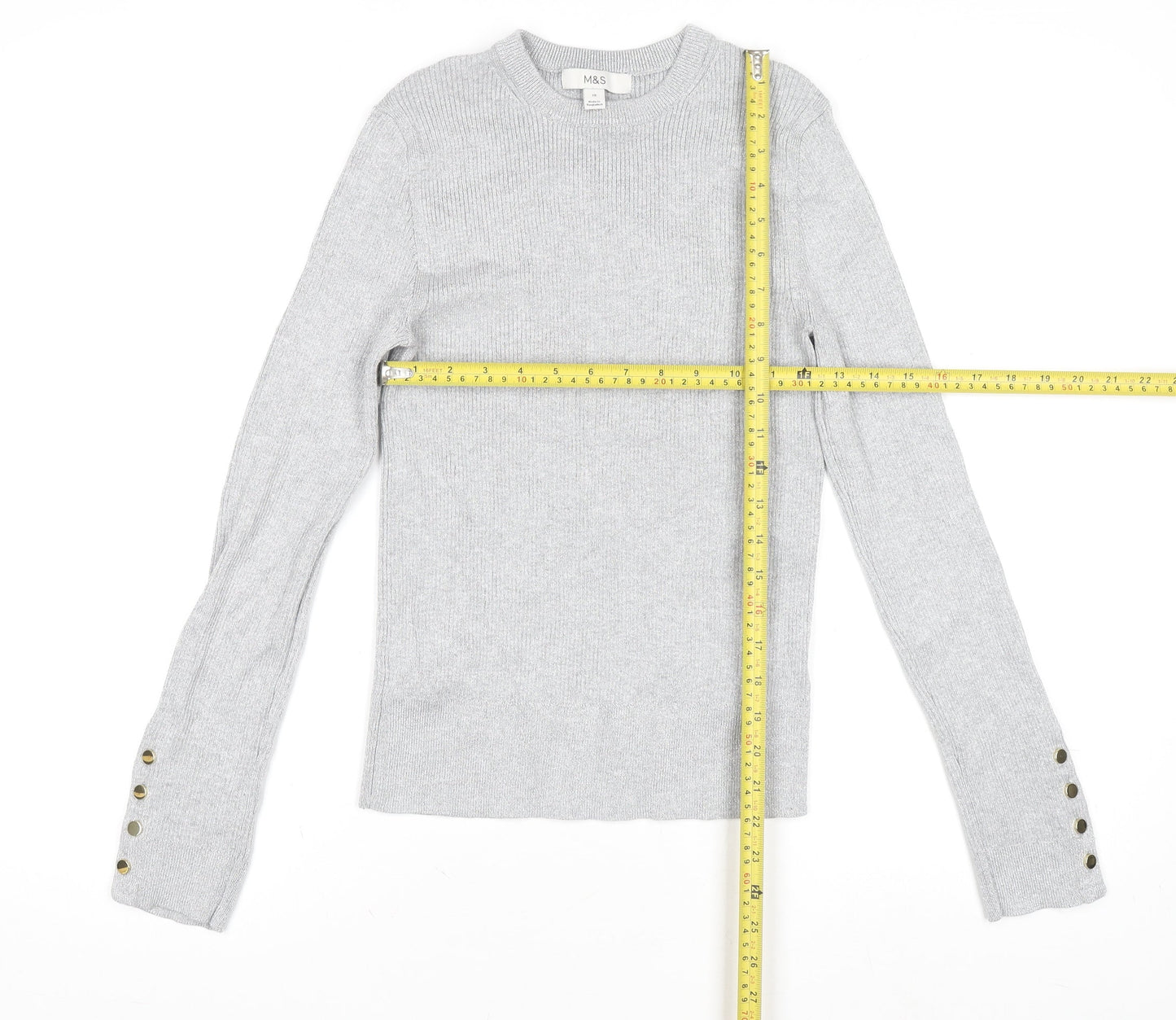 Womens UK Size 10 Marks and Spencer Silver Basic Blouse