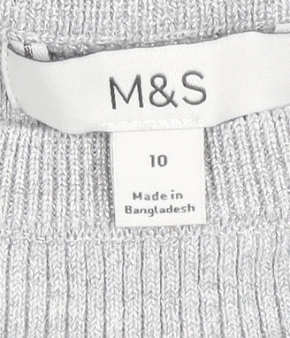 Womens UK Size 10 Marks and Spencer Silver Basic Blouse