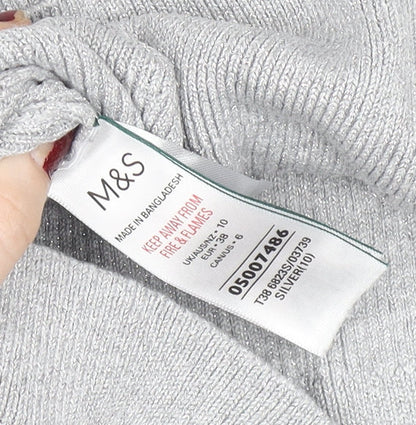 Womens UK Size 10 Marks and Spencer Silver Basic Blouse