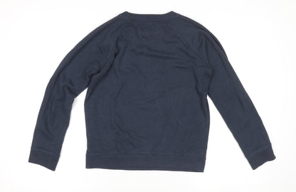 Jack Wills Women's Blue Crew Neck Cotton Pullover Jumper UK 8