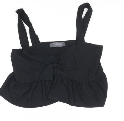 Primark Women’s Black Camisole Tank Top L with Bow Detail