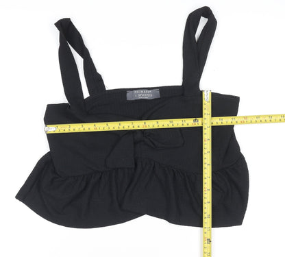 Primark Women’s Black Camisole Tank Top L with Bow Detail