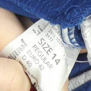 Maine New England Men's Blue Regular Chino Trousers Size 14