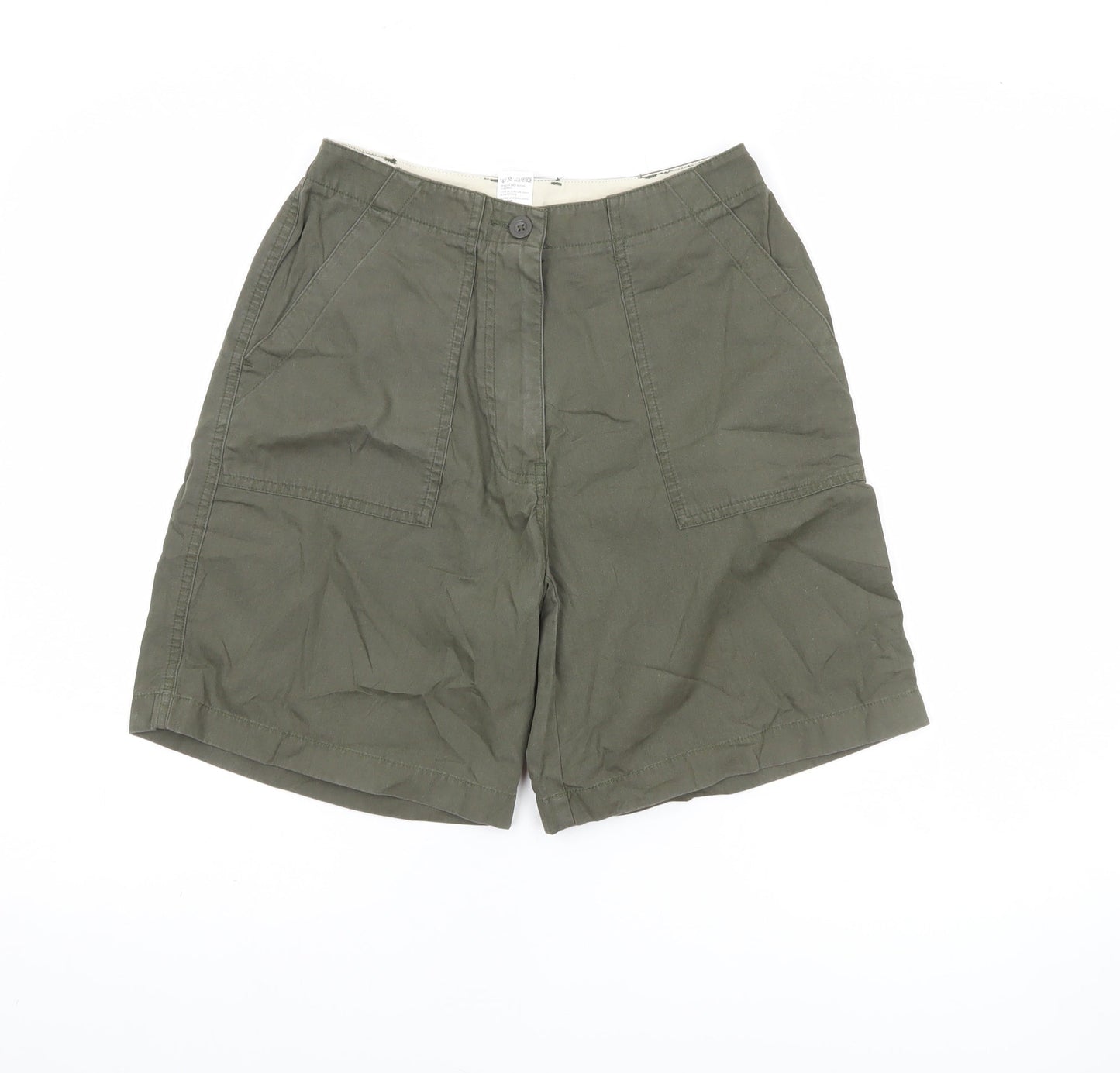 Marks and Spencer Women’s Green Cotton Cargo Shorts Size 8