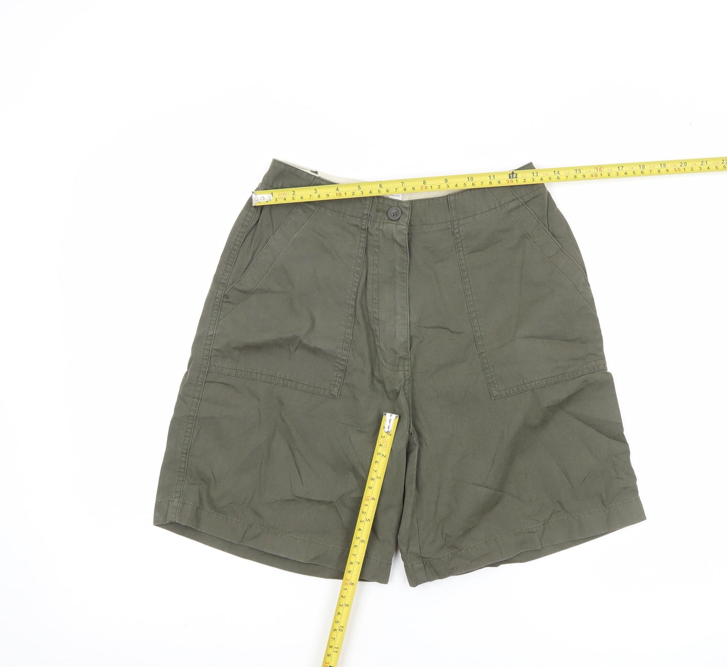 Marks and Spencer Women’s Green Cotton Cargo Shorts Size 8