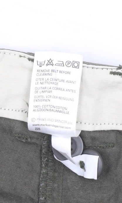 Marks and Spencer Women’s Green Cotton Cargo Shorts Size 8