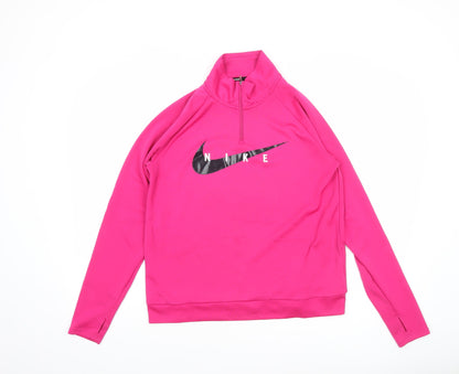 Nike Women’s Pink Dri-FIT 1/4 Zip Running Top Size M