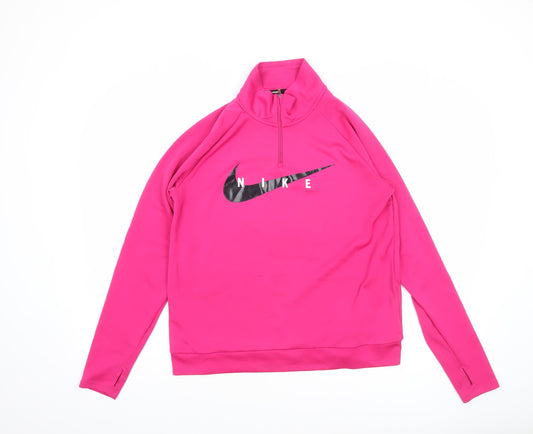 Nike Women’s Pink Dri-FIT 1/4 Zip Running Top Size M
