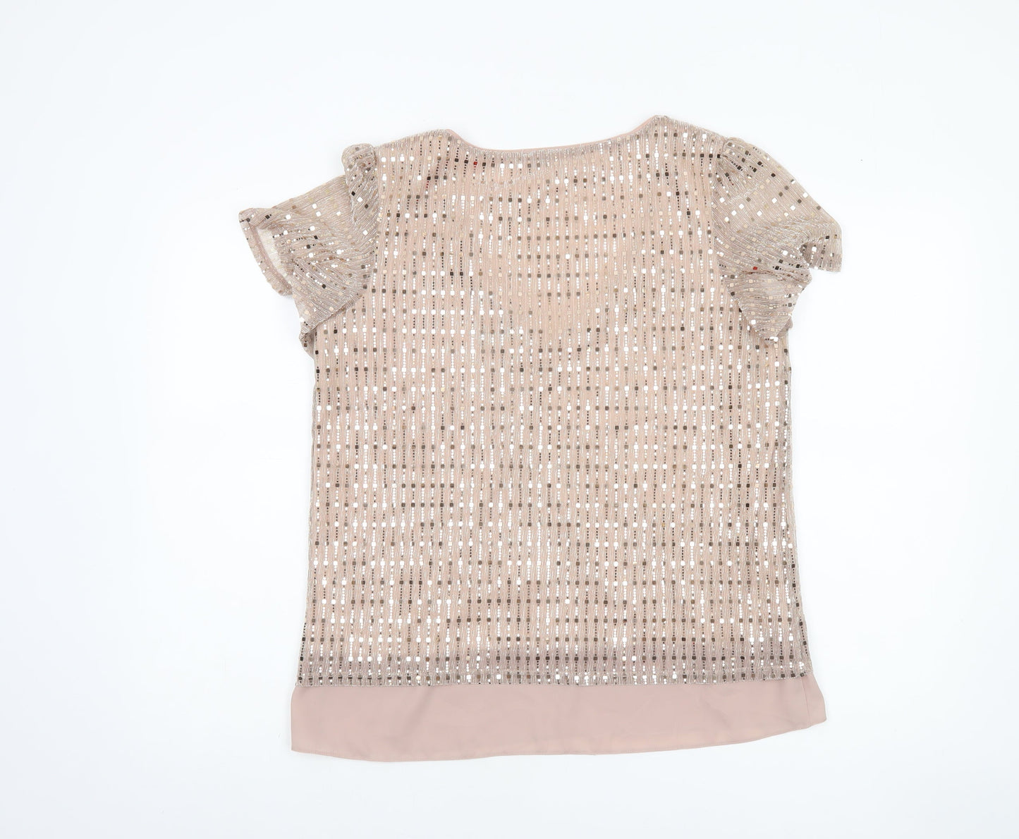 Womens UK Size 12 Oasis Beige Basic Blouse