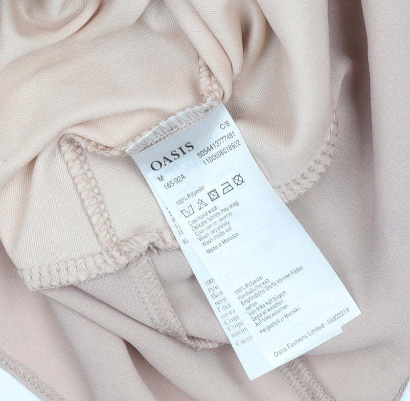 Womens UK Size 12 Oasis Beige Basic Blouse