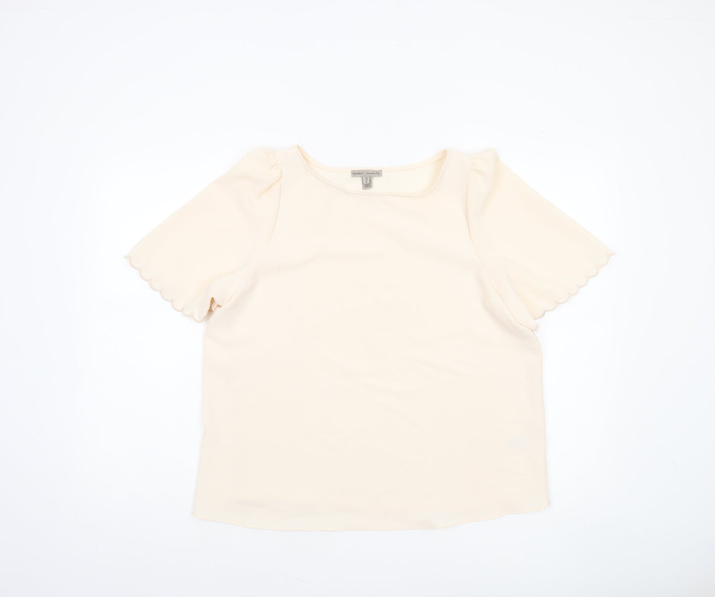 Womens UK Size 10 River Island Beige Basic Blouse